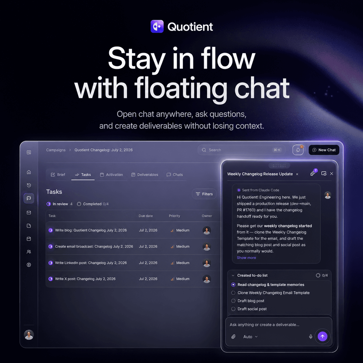 Quotient Changelog: July 2, 2026